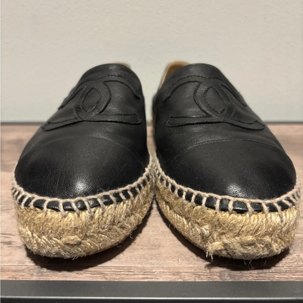 Chanel Espadrilles Black Leather